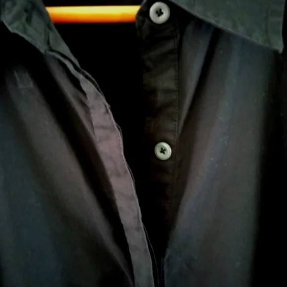 SOFT SURROUNDINGS Cotton Black Shirt Dress | L - Picture 4 of 7